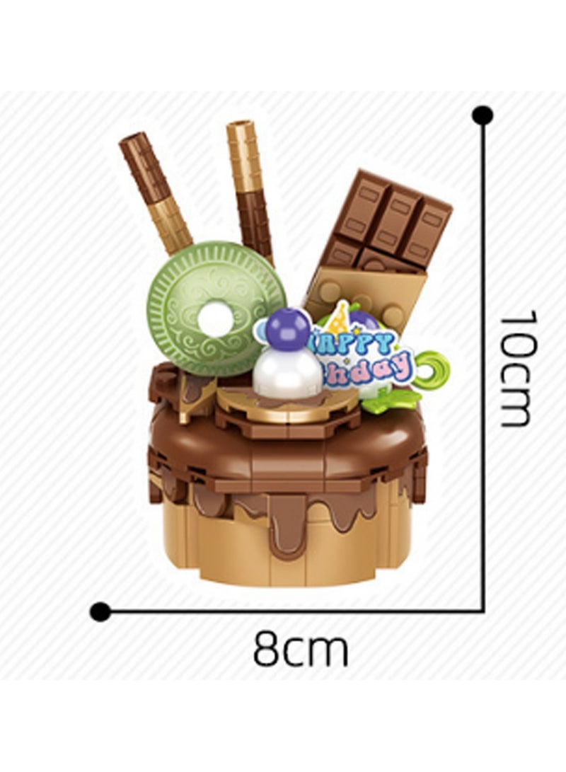 Loquat 187pcs Chocolate Cake Model Set Building Blocks Creative Diy Simulation Collection Building Assembly Toys Children'S Gift - Image 2