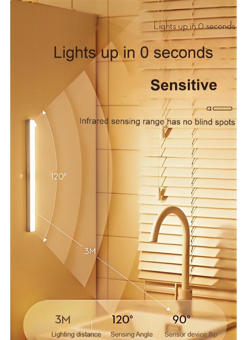 Multifunctional Induction Long Style Light Bar - 30CM Warm Light, Motion Sensing, Adjustable Brightness & Color Temperature, USB Rechargeable, Ideal for Home & Dorm Use - Image 4