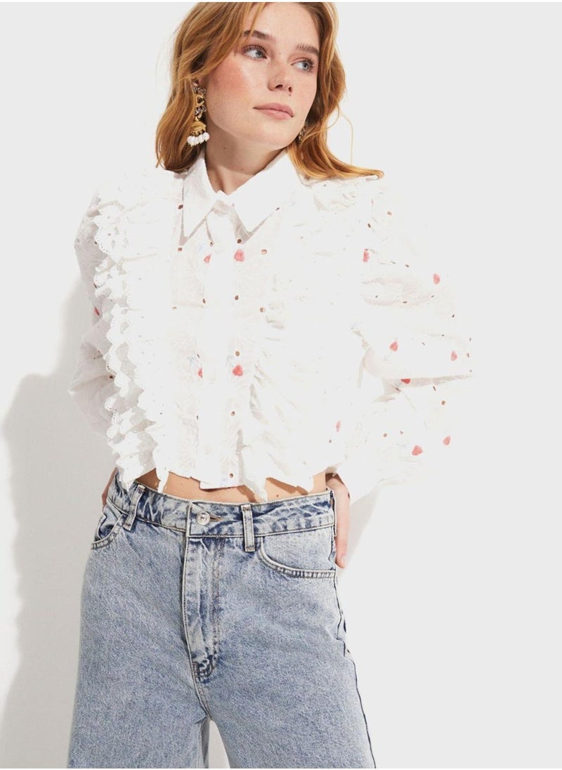 جون قميص مطبوع بكشكشة - Image 1