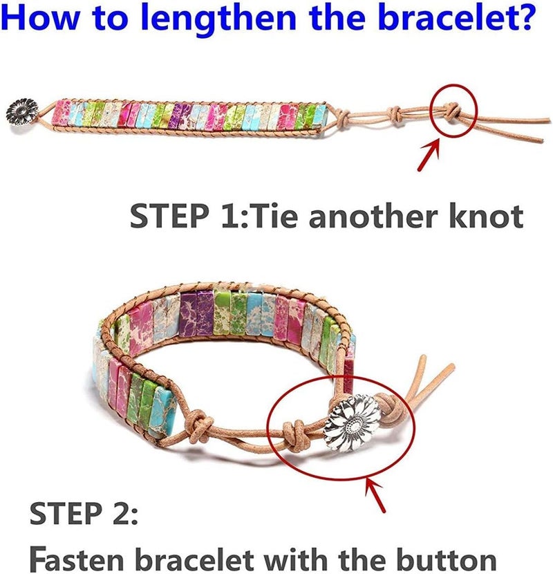 sedmart 7 Chakra Bracelets for Women with Real Stones Leather Wrap Healing Bead Bracelet Women Men Boho Friendship Jewelry - Image 5