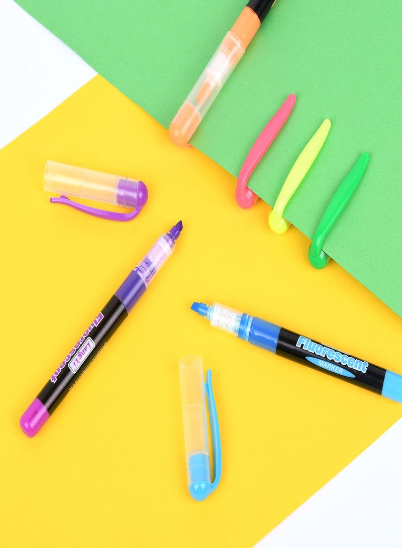 SYOSI Highlighters, 12Pcs Neon Colors Chisel Tip, Marker Pen for Highlight Art Pen Greeting Card Gift Card Writing Drawing Pens for Journaling Note Taking College Preppy School Supplies 6 Colors  - Image 5