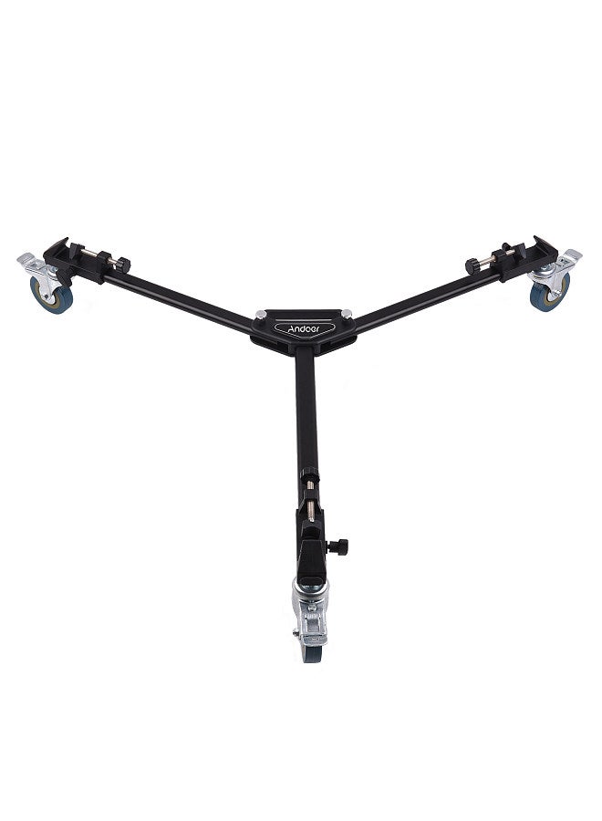 Professional Tripod Dolly Heavy Duty Photography Tripod Base Stand Wheels Max. Load 15KG for Camera Camcorder Video Shooting Studio Photography Activity Shooting
