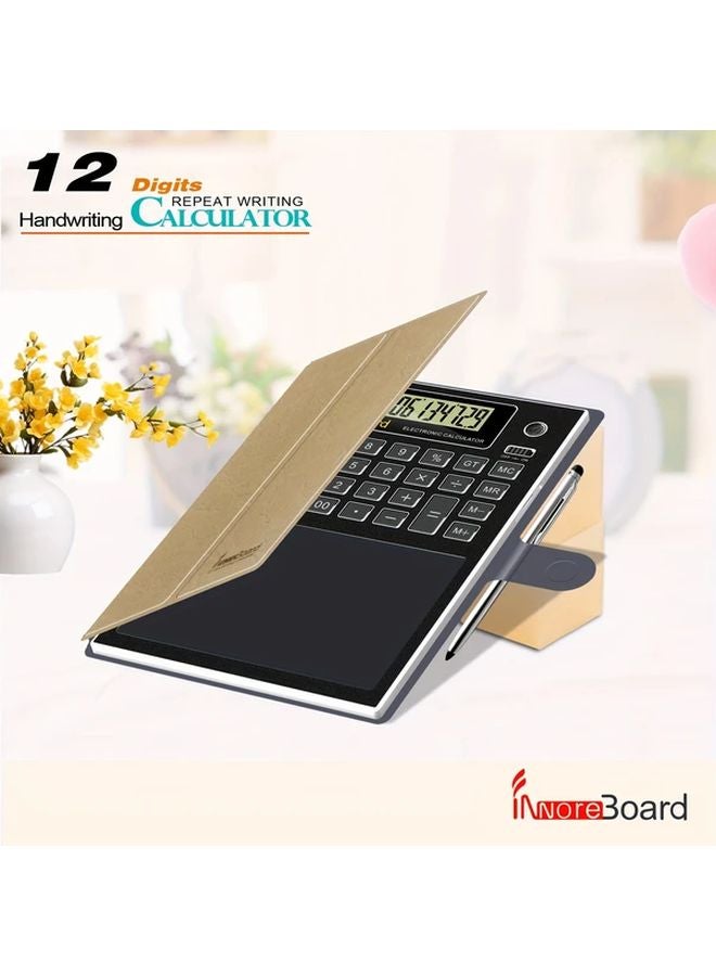 INNoreBoard A5 Stylus Calculator Electronic Notebook Portable Handwriting Repetition One Key Erase Yellow - Image 4