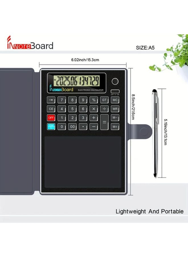 INNoreBoard A5 Stylus Calculator Electronic Notebook Portable Handwriting Repetition One Key Erase Yellow - Image 3