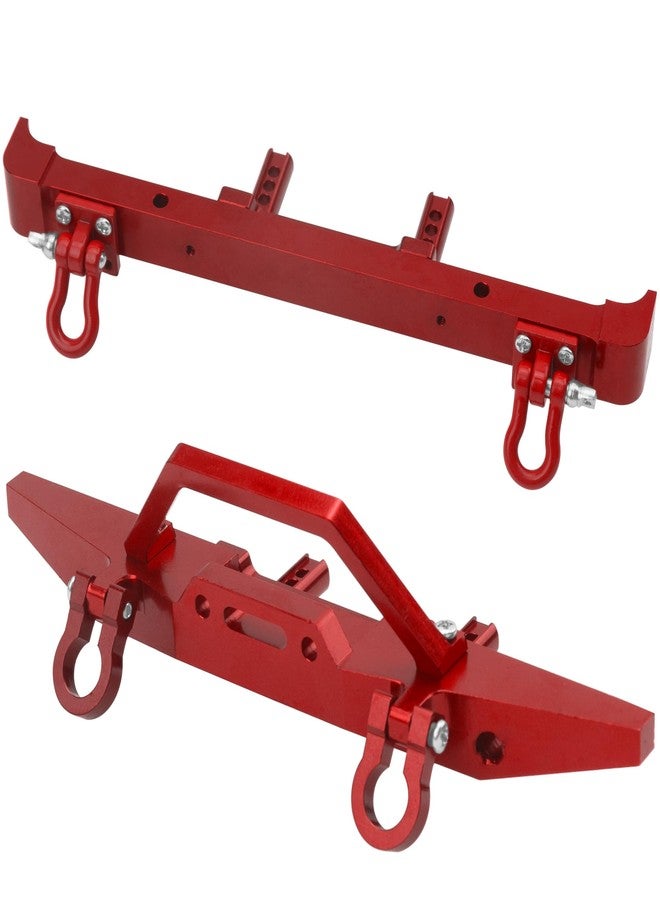 Vgoohobby Aluminum Front Rear Bumper & Trailer Hook Compatibke with MN Model MN128 MN-128 1/12 RC Car (Red) - Image 1