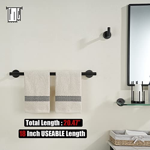 JQK Oil Rubbed Bronze Towel Bar, 20.5 Inch 304 Stainless Steel Thicken 0.8mm Towel Rack Bathroom, Towel Holder ORB Wall Mount, Useable Length 18 Inch, TB110L18-ORB - Image 3