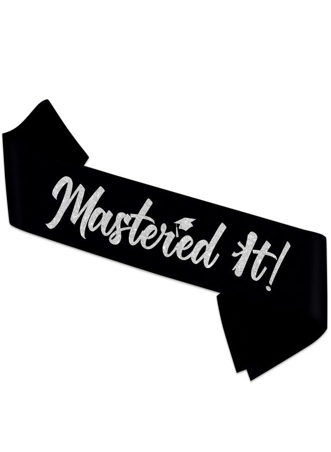 PYQWA Mastered It Sash, Black Sash with Sliver Foil Class of 2025 Supplies, Congrats Grad Sash, Masters Graduation Gift for Her or Him, 2025 Graduation Celebrations Sashes - Image 2