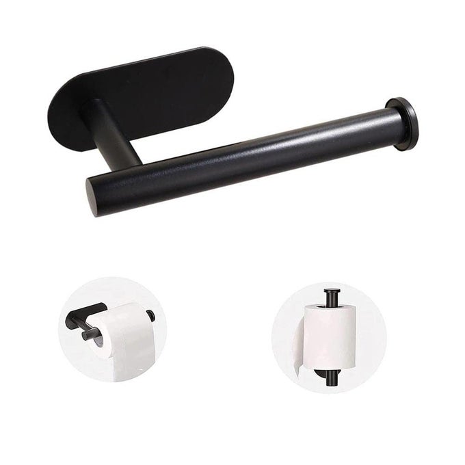 TOILET PAPER HOLDER SELF ADHESIVE ROLL HOLDER WALL MOUNT FOR BATHROOM AND WASHROOM NO DRILLING SUS304 STAINLESS MATTE BLACK