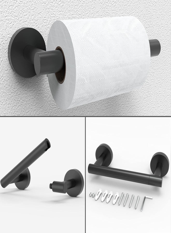 RARXTR Matte Black Toilet Paper Holder & Towel Ring SUS304 Stainless Steel 2pc Bathroom Hardware Set with Double Post Pivoting Toilet Paper Roll Holder Wall Mount & Bathroom Towel Holder Set - Image 4