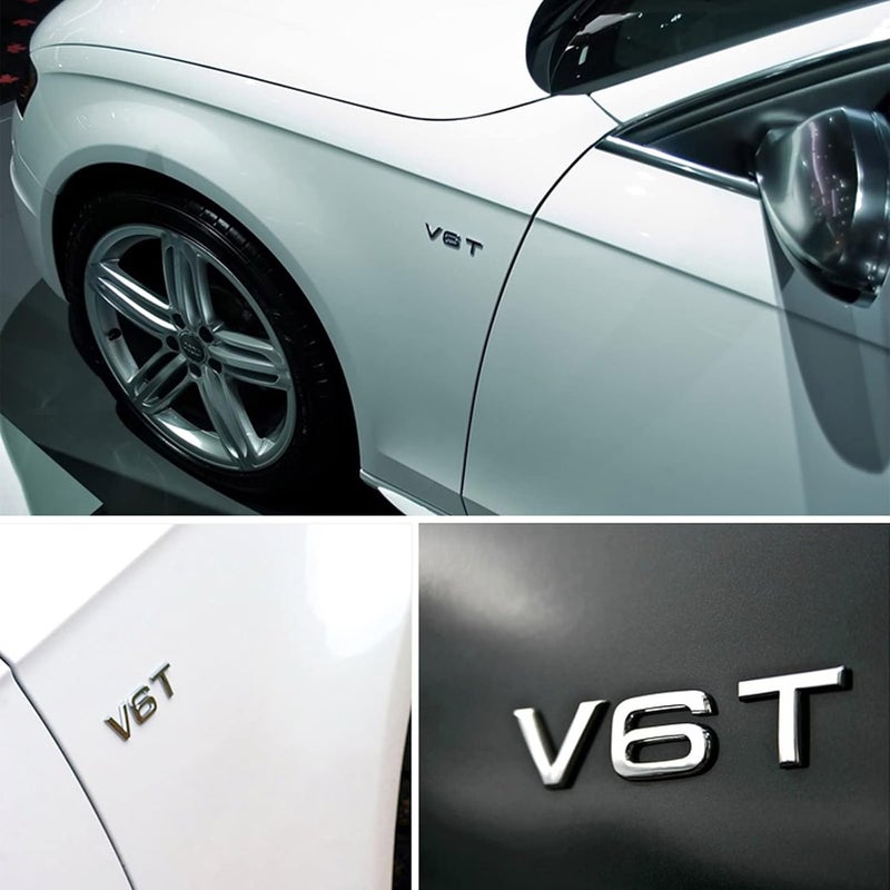 Areyourshop شعار كروم V6T لأودي A1 A3 A4 A5 A6 A7 Q3 Q5 Q7 S6 S7 S8 S4 SQ5 تصميم عالمي متعدد - Image 4