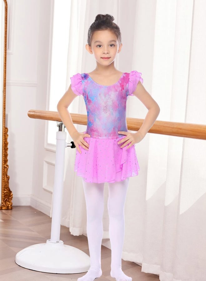 Arshiner Girls Ruffle Sleeve Ballet Dance Dress Tutu Skirted Leotard - Image 4