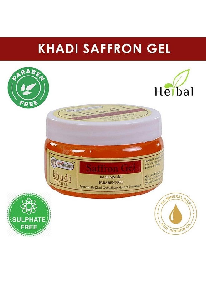 KHADI RISHIKESH جل وجه الزعفران العشبي من خادي ريشكش، يقلل من علامات الشيخوخة | مرطب، تخلص من حب الشباب | توحيد لون البشرة | إزالة السمرة | تفتيح البشرة وإشراقتها - 150 مل - للنساء/الرجال - خالي من البارابين، مع مفتاح مجاني - Image 2