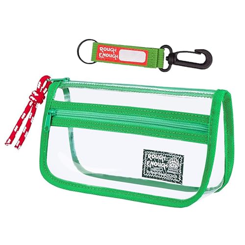 RE ROUGH ENOUGH Rough Enough Clear TSA Approved Toiletry Bag Small Travel Makeup Case Organizer Pouch with Zipper for Women Men - Image 1