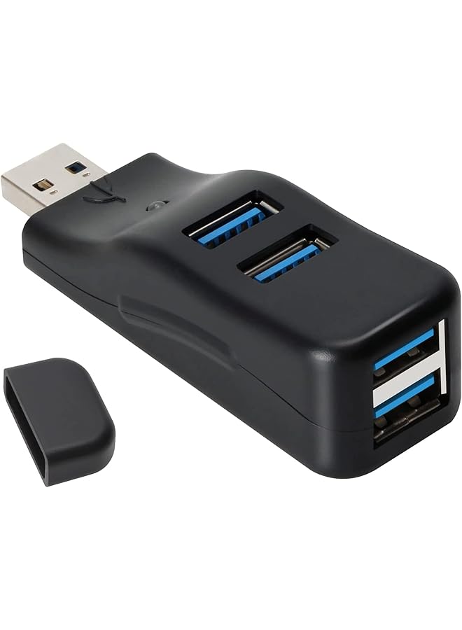 في كوم موزع بيانات USB صغير محمول رفيع مزود بـ 4 منافذ USB 3.0 وموزع عالي السرعة لجهاز Imac Surface Pro وسطح المكتب والكمبيوتر المحمول وعصي USB ومحرك أقراص محمول وسماعة رأس ولوحة مفاتيح وماوس - Image 1