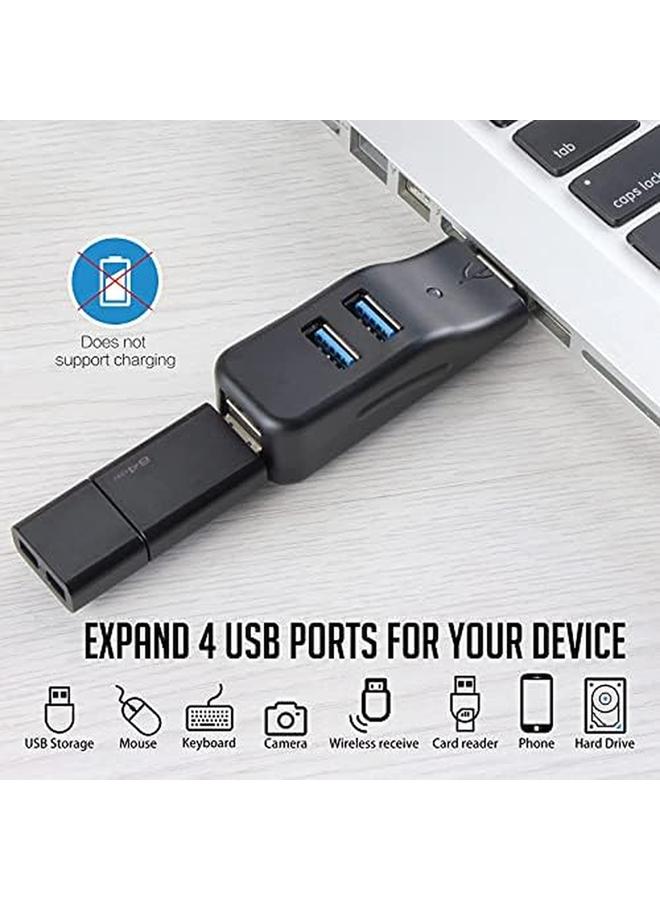 في كوم موزع بيانات USB صغير محمول رفيع مزود بـ 4 منافذ USB 3.0 وموزع عالي السرعة لجهاز Imac Surface Pro وسطح المكتب والكمبيوتر المحمول وعصي USB ومحرك أقراص محمول وسماعة رأس ولوحة مفاتيح وماوس - Image 2