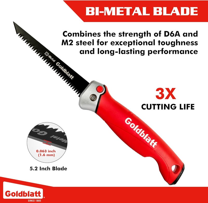 Goldblatt Folding Drywall Saw, Jab Saw, Hand Saws with Soft Grip Handle, Sheetrock Saws for Wallboard, Drywall, Plywood and PVC - Image 3