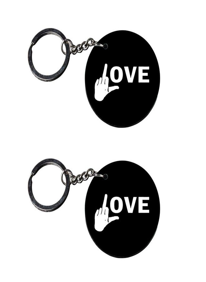 Anuman007 | funny quote keychain | keychain for maruti suzuki car Printed Wooden Keychains | Circle Shape Set of 2 keyrings 2x2 inch - Image 1