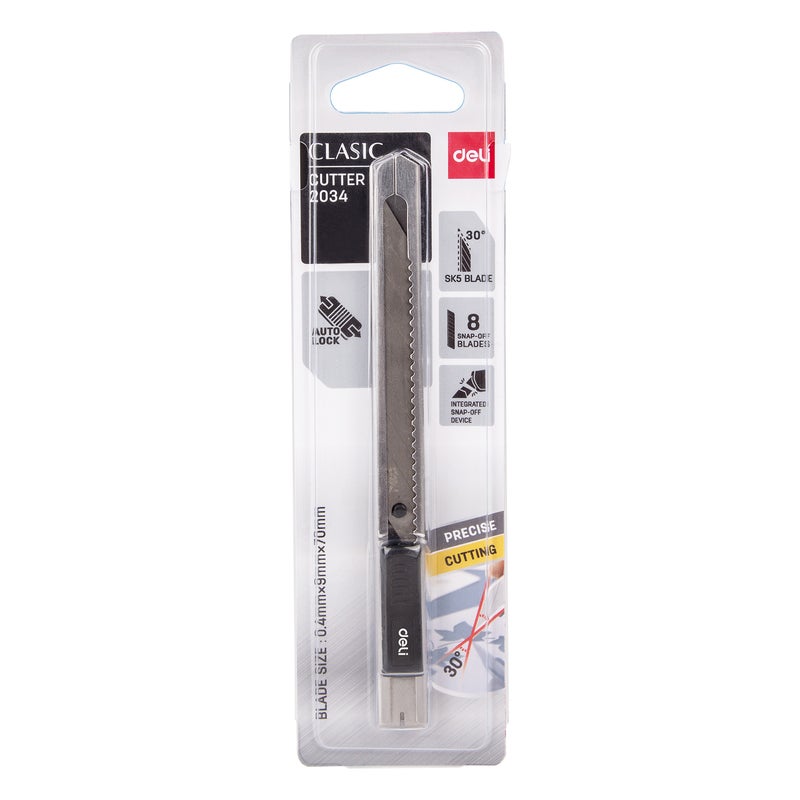 Deli Precision Snap-Off Utility Cutter Knife with 7 Segmented Blade, SK5 Steel Blade, 30° Sharp Tip - Image 4