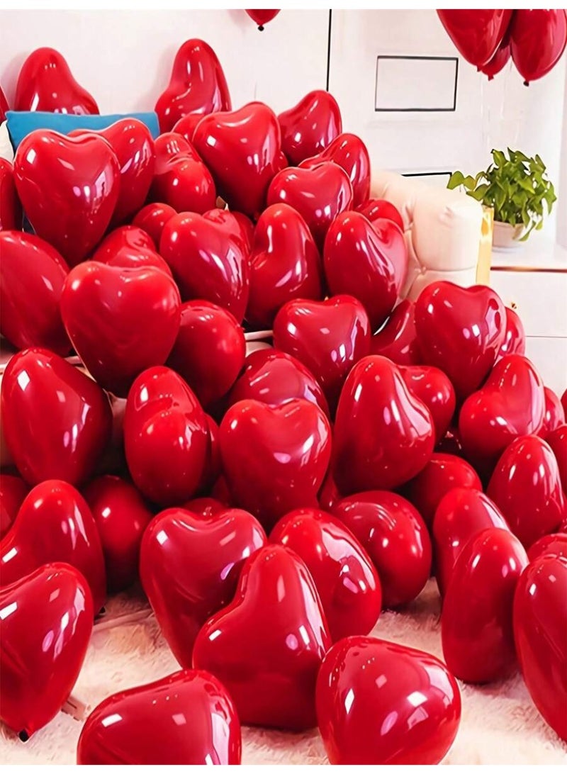 50pcs Red Heart Shape Balloons High-Quality Latex Balloons 25cm for Birthday, Wedding, Anniversary, and various other parties - Image 1