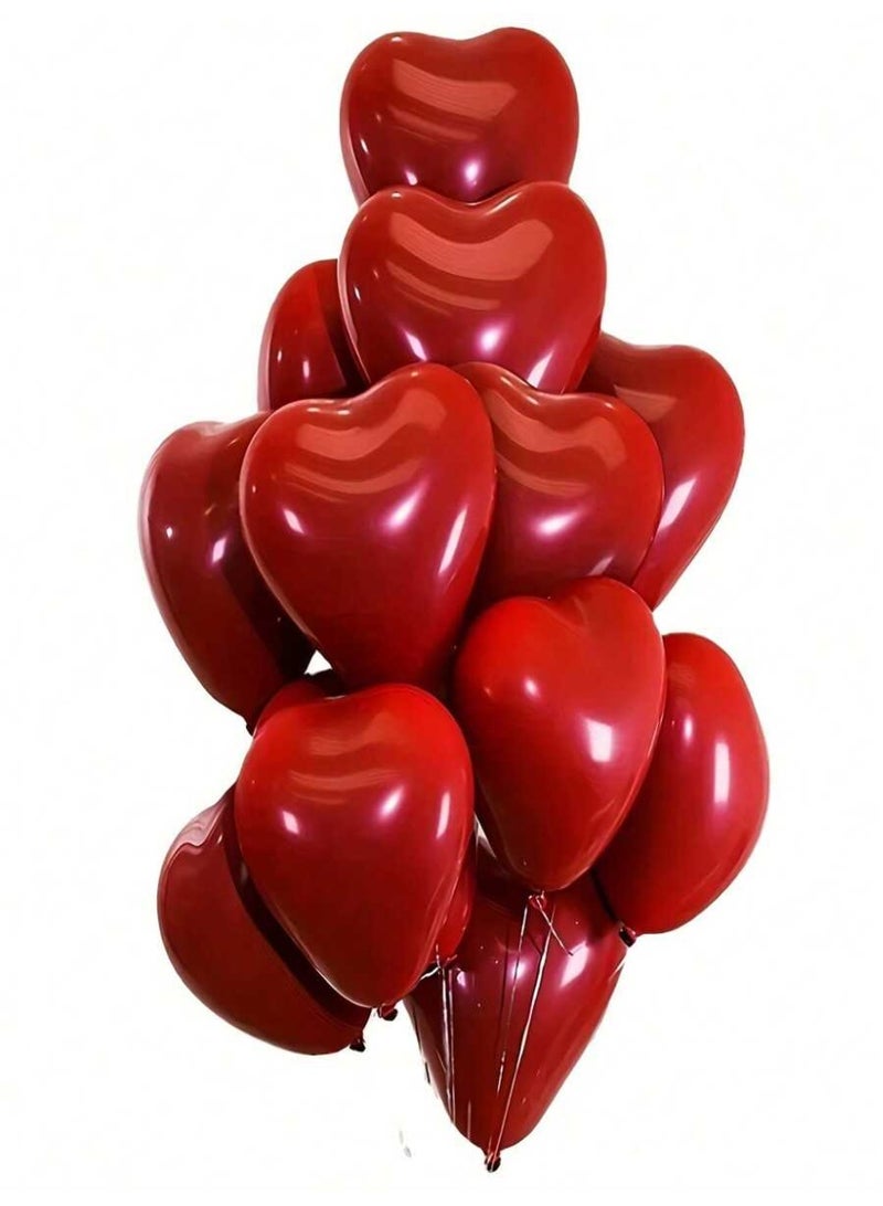 50pcs Red Heart Shape Balloons High-Quality Latex Balloons 25cm for Birthday, Wedding, Anniversary, and various other parties - Image 3