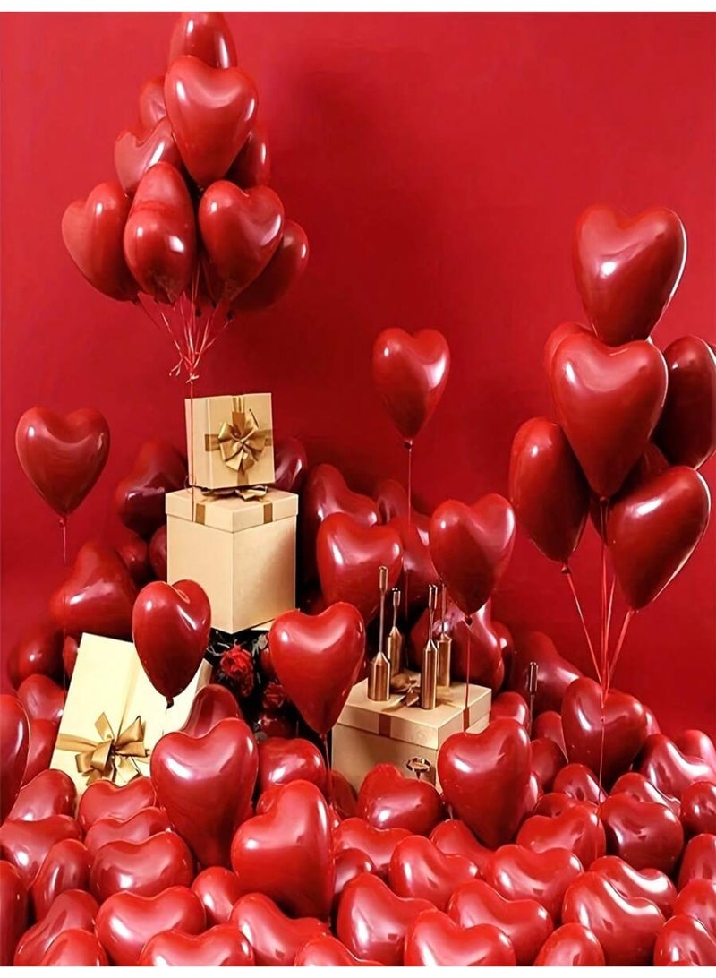 50pcs Red Heart Shape Balloons High-Quality Latex Balloons 25cm for Birthday, Wedding, Anniversary, and various other parties - Image 4