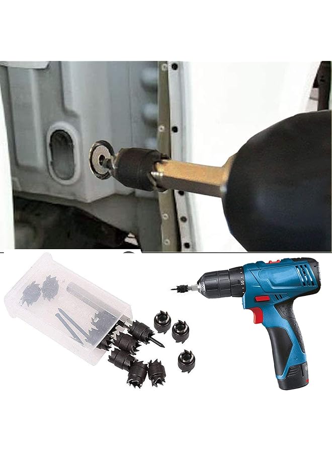 erorex Spot Weld Cutter Set Double Sided 13 Pcs 3 8 Inch Hss Spot Weld Cutter Remover Drill Bits Hex Sheet Metal Hole Cutter Remover Kit For Power Drill Spot Welding - Image 2