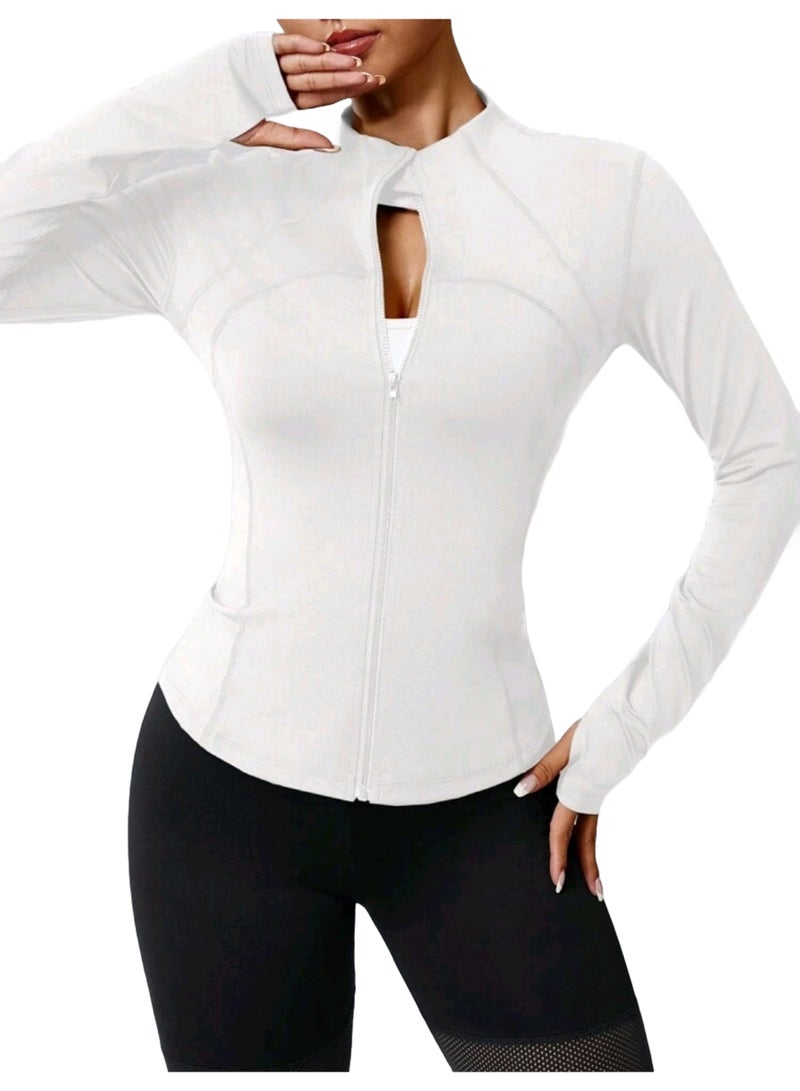 Sweet Cathy Sports Crop Top Long Sleeve Workout Jacket Sports Tee Yoga Top Slim Fit Quick Dry Athletic Fitness Sportswear for Women - Image 1