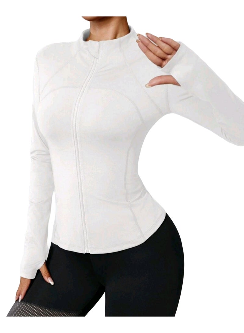 Sweet Cathy Sports Crop Top Long Sleeve Workout Jacket Sports Tee Yoga Top Slim Fit Quick Dry Athletic Fitness Sportswear for Women - Image 3