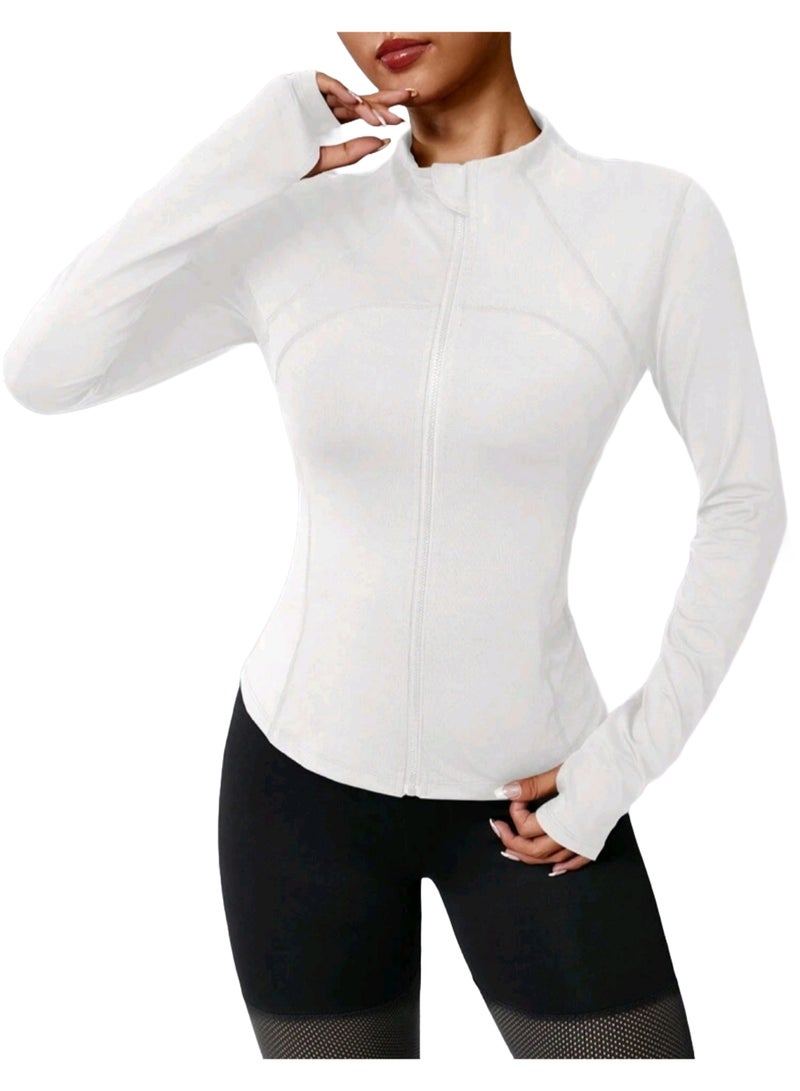 Sweet Cathy Sports Crop Top Long Sleeve Workout Jacket Sports Tee Yoga Top Slim Fit Quick Dry Athletic Fitness Sportswear for Women - Image 4