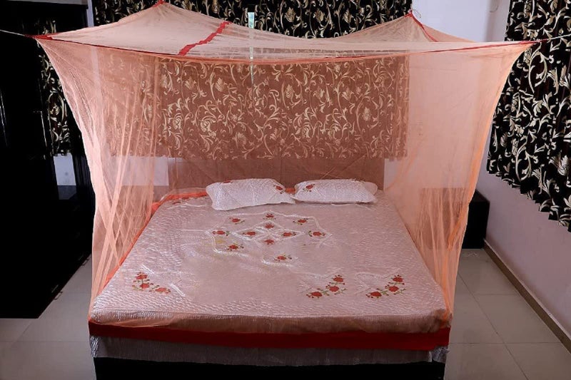 Neekshaa Combo Pack Mosquito Net for Double Bed Polyester Mosquito Net for Baby | Bedroom | Family_Size-6x6 FT_Color-Red,Orange - Image 3