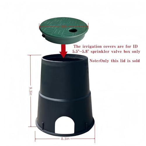 POFUIERKN 4 Pcs Green Plastic Round Irrigation Sprinkler Valve Box Cover, Universal Fit, ID 5.5" OD 6" - Image 5