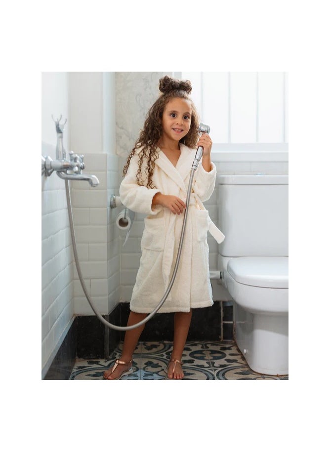 Generic Kids Bathrobe 100% Cotton (off white) (12 years)  - Image 1