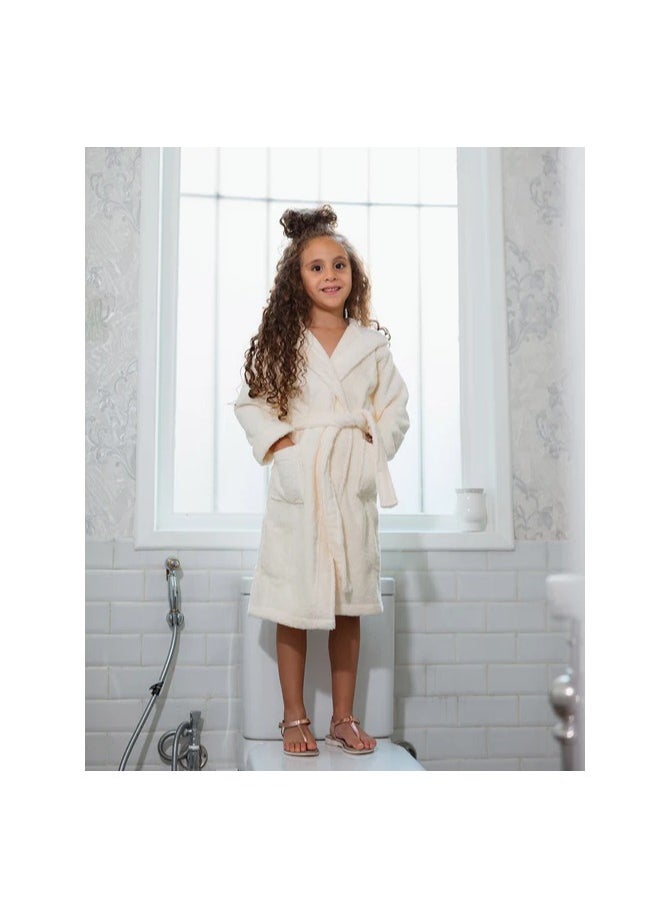 Generic Kids Bathrobe 100% Cotton (off white) (12 years)  - Image 2
