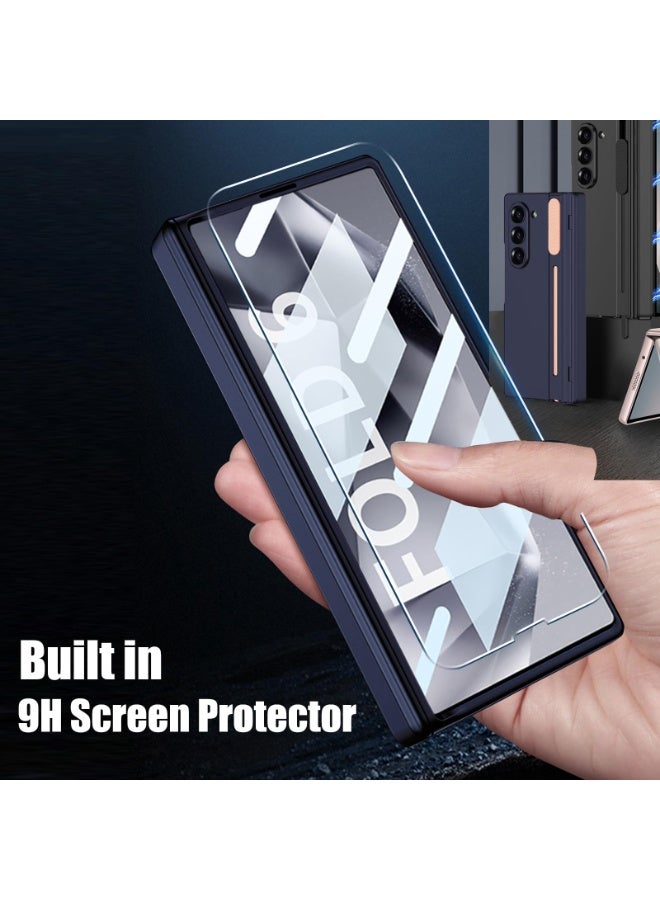 general for Samsung Galaxy Z Fold 6 Case with S Pen Gear-Pushed Support and HD Screen Protector and Magnetic Zipper Protector, Shockproof PC Hard Cover for Z Fold 6, No S Pen - Image 4