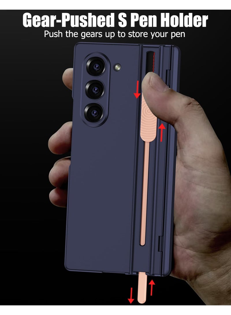 general for Samsung Galaxy Z Fold 6 Case with S Pen Gear-Pushed Support and HD Screen Protector and Magnetic Zipper Protector, Shockproof PC Hard Cover for Z Fold 6, No S Pen - Image 2