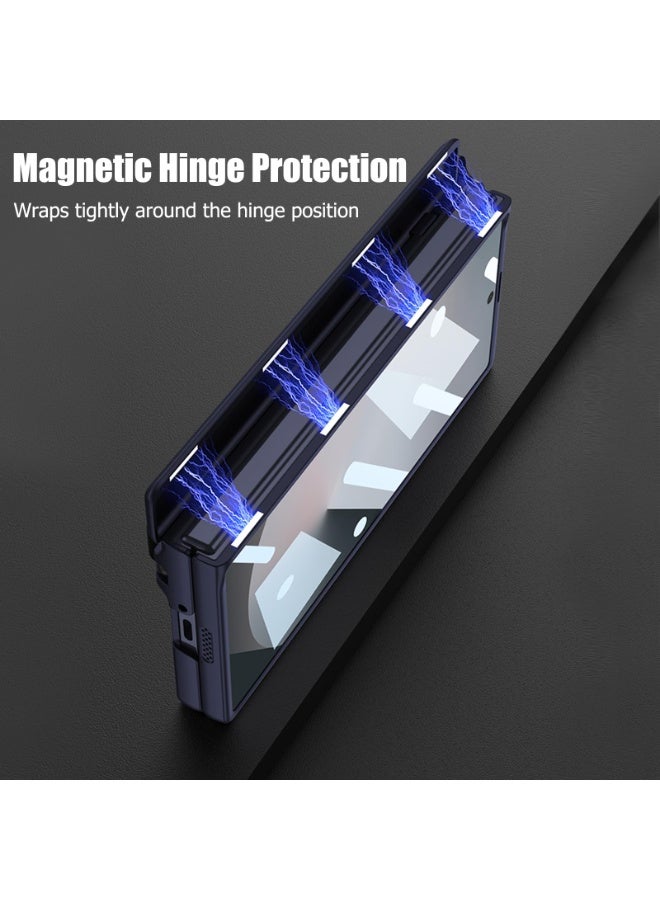 general for Samsung Galaxy Z Fold 6 Case with S Pen Gear-Pushed Support and HD Screen Protector and Magnetic Zipper Protector, Shockproof PC Hard Cover for Z Fold 6, No S Pen - Image 3