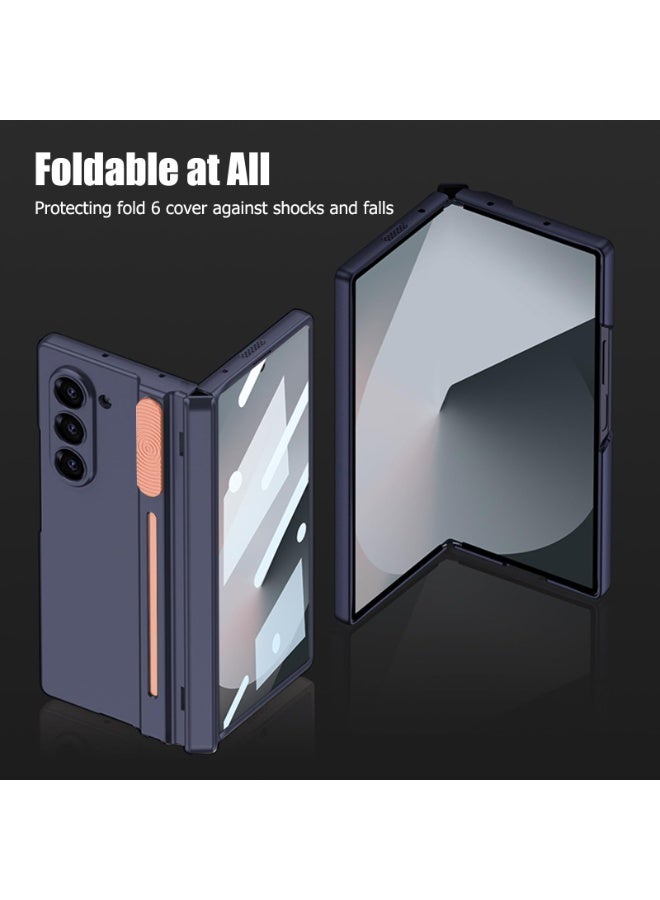 general for Samsung Galaxy Z Fold 6 Case with S Pen Gear-Pushed Support and HD Screen Protector and Magnetic Zipper Protector, Shockproof PC Hard Cover for Z Fold 6, No S Pen - Image 5