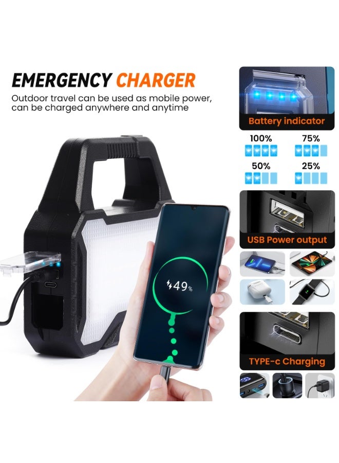 YelaJoy Solar Flashlight,Multifunctional Flashlight Solar Flashlight,led Flashlight Cell Phone Charger,USB Charging,Suitable for Home,Fishing,Outdoor Camping - Image 3