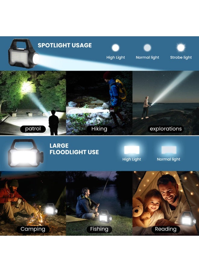 YelaJoy Solar Flashlight,Multifunctional Flashlight Solar Flashlight,led Flashlight Cell Phone Charger,USB Charging,Suitable for Home,Fishing,Outdoor Camping - Image 2