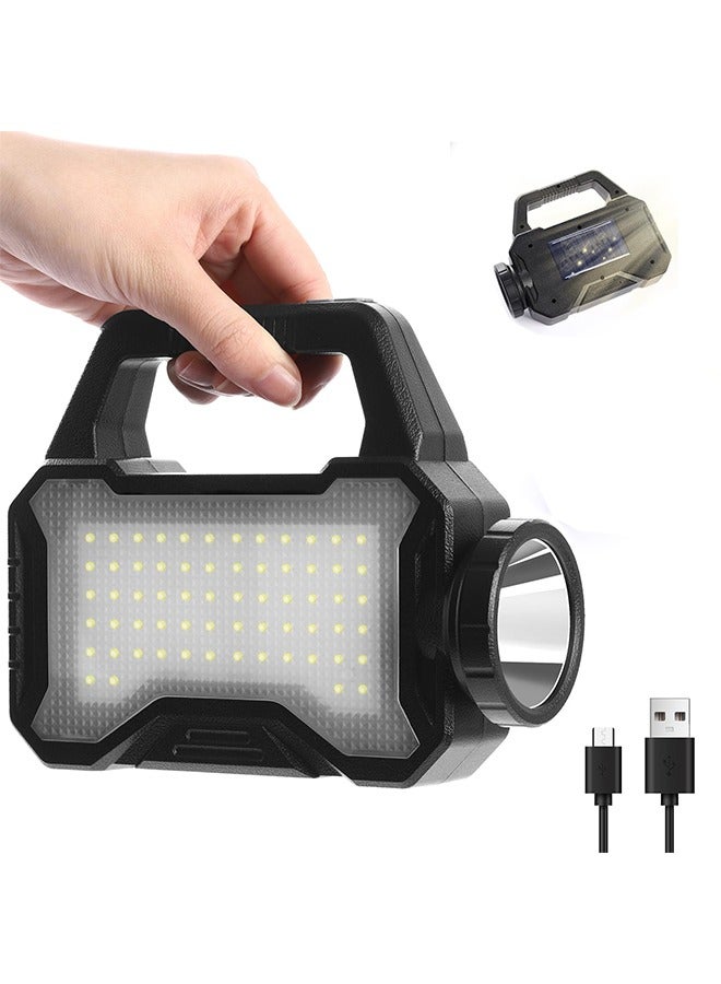 YelaJoy Solar Flashlight,Multifunctional Flashlight Solar Flashlight,led Flashlight Cell Phone Charger,USB Charging,Suitable for Home,Fishing,Outdoor Camping - Image 1