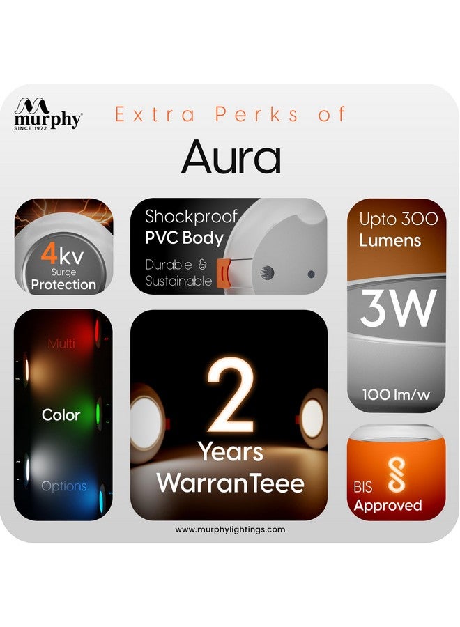 Murphy 3W Aura Deep Junction Box LED Down Light (Pack of 12, Cool White) - Image 3