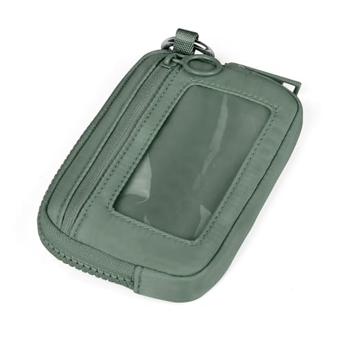 Didida The Iris Wallet Zip Card Case with ID Window Purses for Women Coin Purse with Zipper Mini Portable Keychain Wallet, Olive Green - Image 3