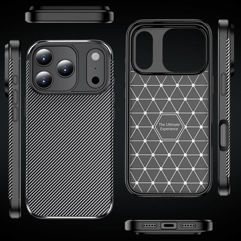 erorex For iPhone Air Carbon Fiber Texture Shockproof TPU Phone Case(Black) - Image 2