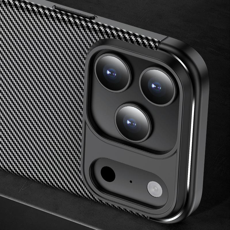erorex For iPhone Air Carbon Fiber Texture Shockproof TPU Phone Case(Black) - Image 5