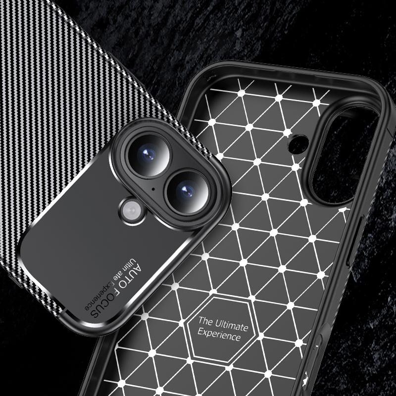 erorex For iPhone Air Carbon Fiber Texture Shockproof TPU Phone Case(Black) - Image 3