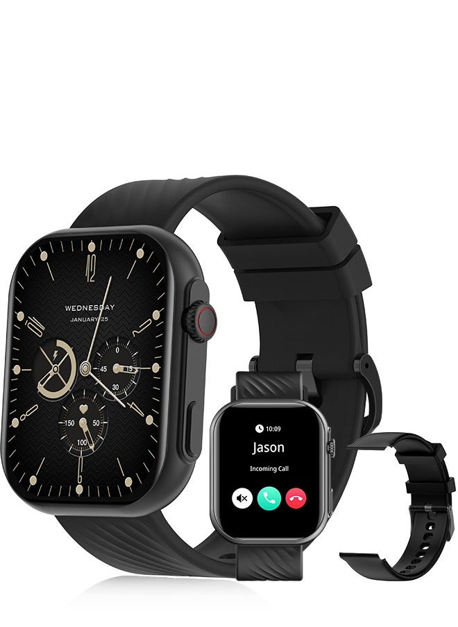 PEJE PEJE Smartwatch - 2.13" AMOLED,Smart Watches for Men,Prayer Alerts & Arabic Support,SpO2/Heart Rate/Sleep Monitor,120+ Sports Modes,IP68 Waterproof,Bluetooth Calls + Extra Strap,iOS/Android (Black)  - Image 1