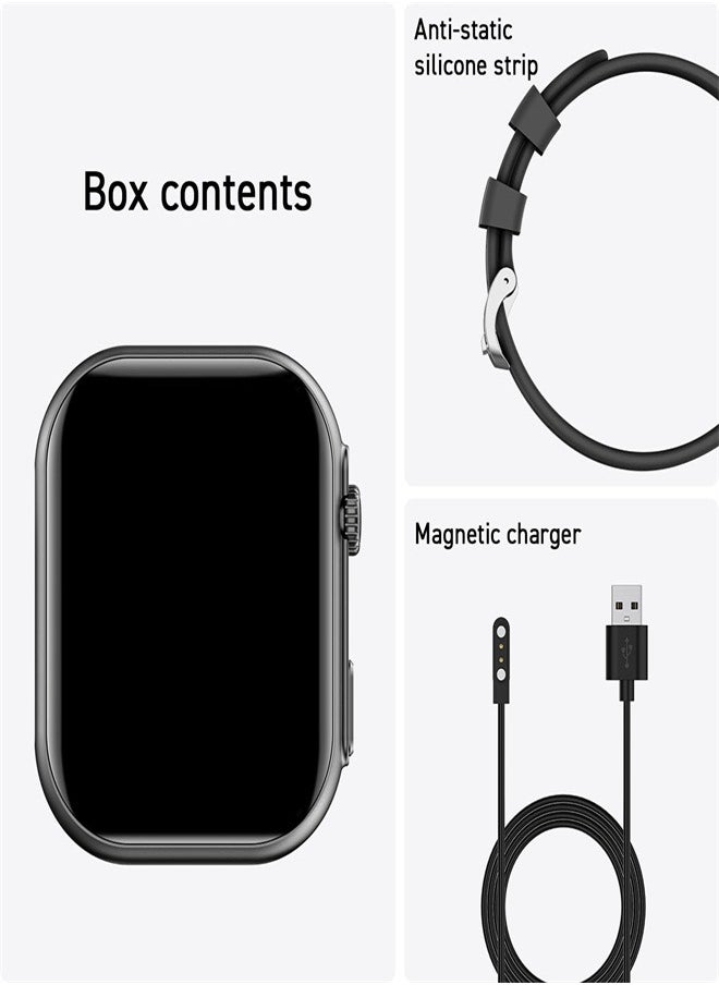PEJE PEJE Smartwatch - 2.13" AMOLED,Smart Watches for Men,Prayer Alerts & Arabic Support,SpO2/Heart Rate/Sleep Monitor,120+ Sports Modes,IP68 Waterproof,Bluetooth Calls + Extra Strap,iOS/Android (Black)  - Image 2