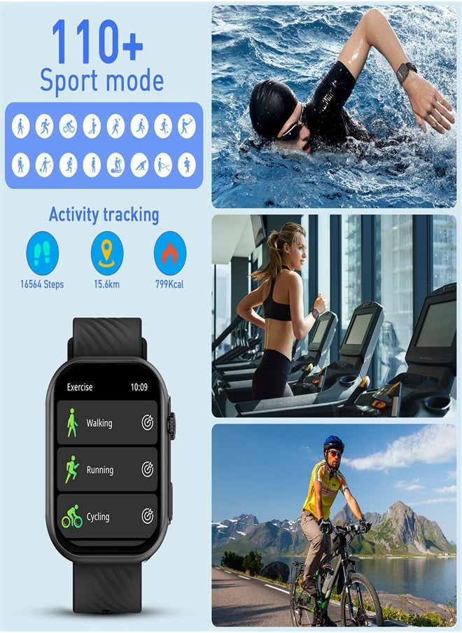 PEJE PEJE Smartwatch - 2.13" AMOLED,Smart Watches for Men,Prayer Alerts & Arabic Support,SpO2/Heart Rate/Sleep Monitor,120+ Sports Modes,IP68 Waterproof,Bluetooth Calls + Extra Strap,iOS/Android (Black)  - Image 5