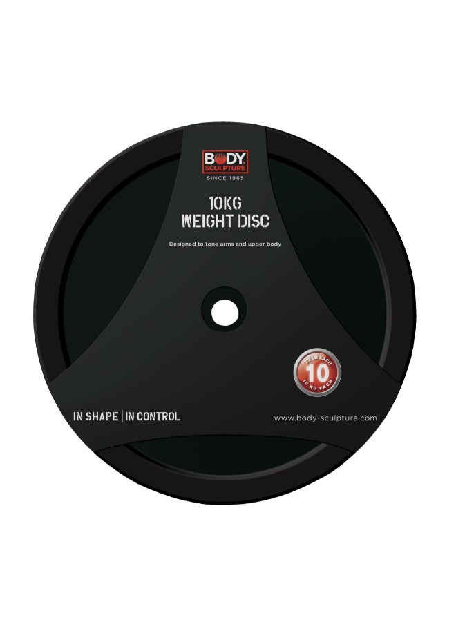 BODY SCULPTURE Heavy Duty Steel and Rubber Plates Black 10 kg BW-402D-10KG-V  - Image 1