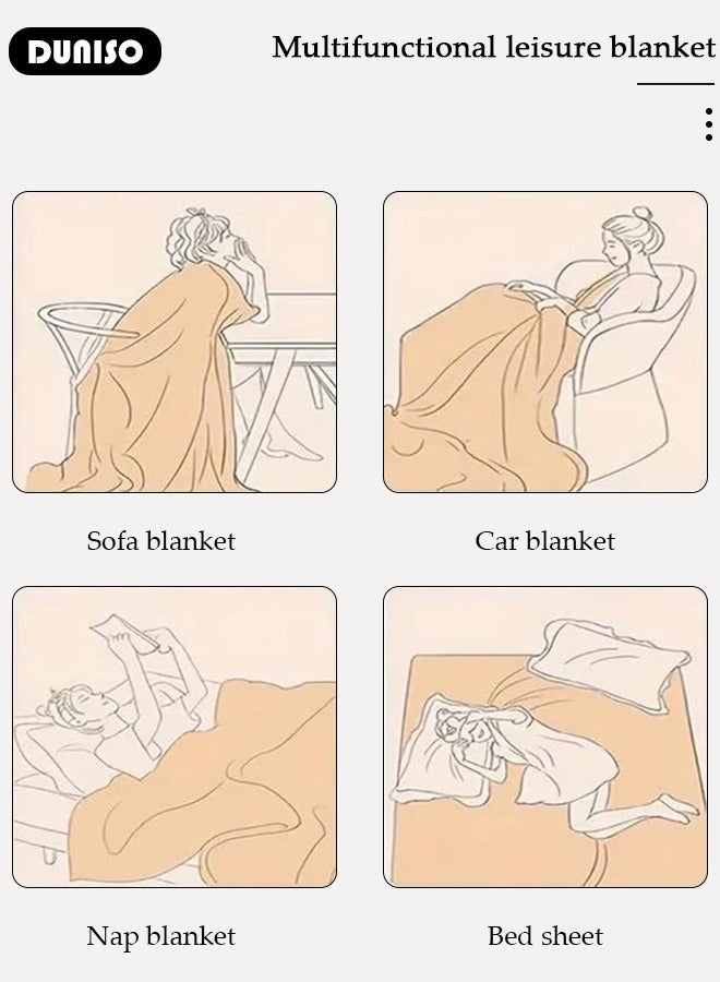 DUNISO Plush Bed Blanket, Plush Cozy Lightweight Flannel Blankets, Anti-Static Soft Warm Fluffy Throw Blanket Suitable for Sofa Bed Couch Armchair Living Room Home Decoration - Image 3